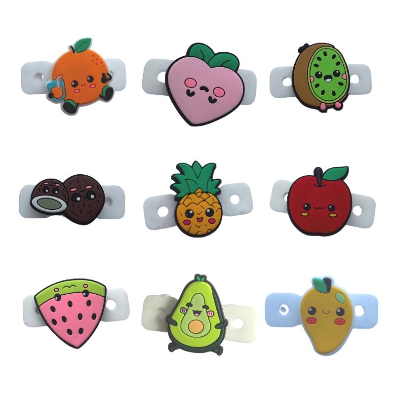 

9pack Silicones Tennis Shock Absorbers with Cartoon Fruit Simple to Attach Reduces Vibration and Hand Shock 1