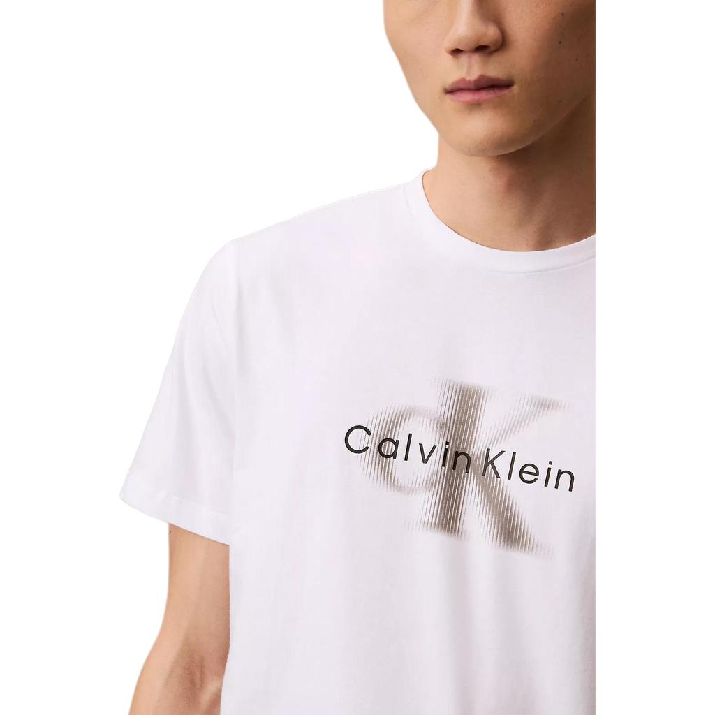 Calvin Klein Minimalist Comfortable Versatile Casual Gradient Pattern Round Neck Short Sleeve T-Shirt Men Tops Bright-White 4RB845G-110