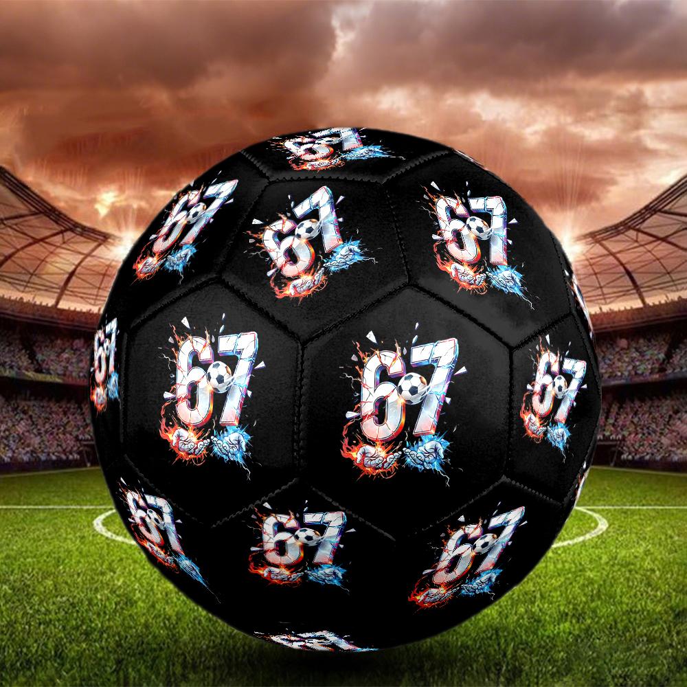 1pc Number "67" Soccer Ball Size 5 Football Machine-Stitched Indoor/Outdoor Training and Matches Unique Gift for Soccer Lovers As a Gift FT01