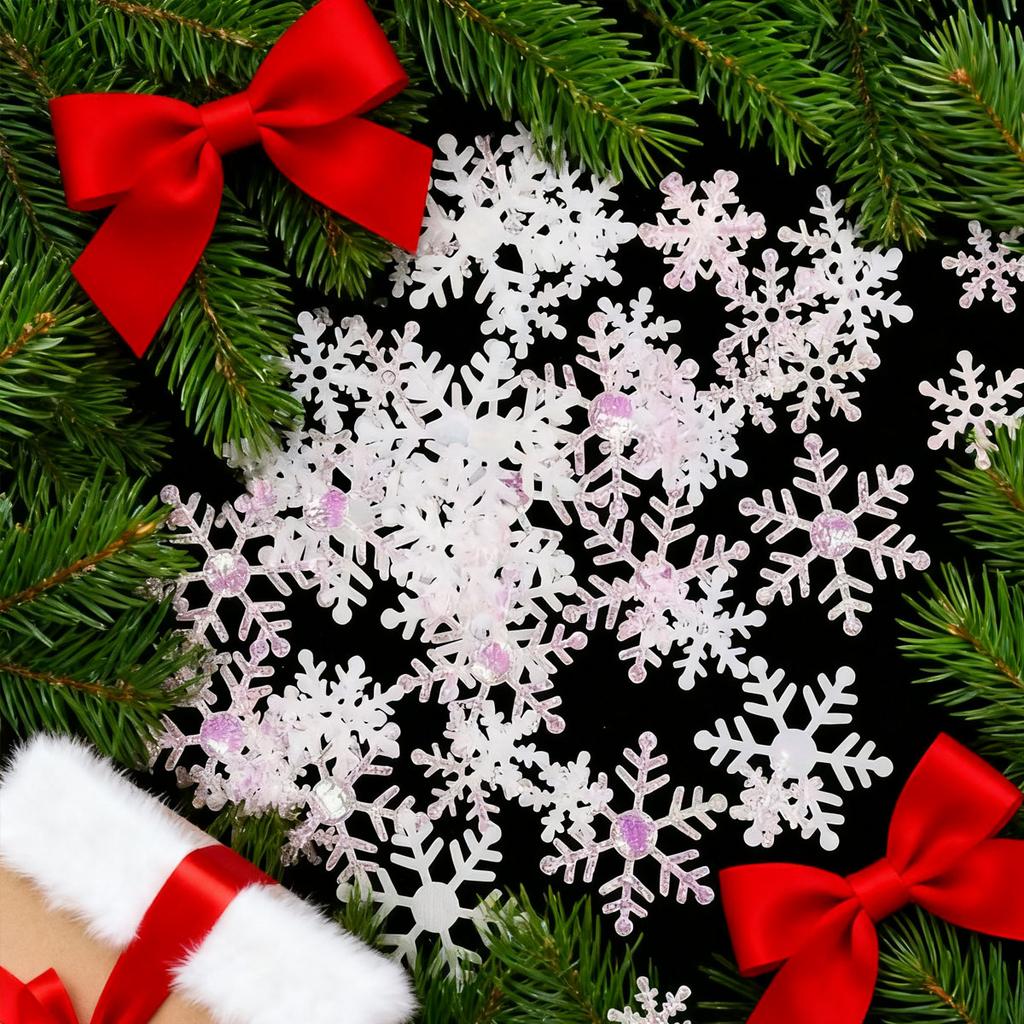 1Pack/300pcs-Artificial Snowflakes Decor Christmas Decorations for DIY Handmade Home Xmas Wedding Decor Material Home Decor