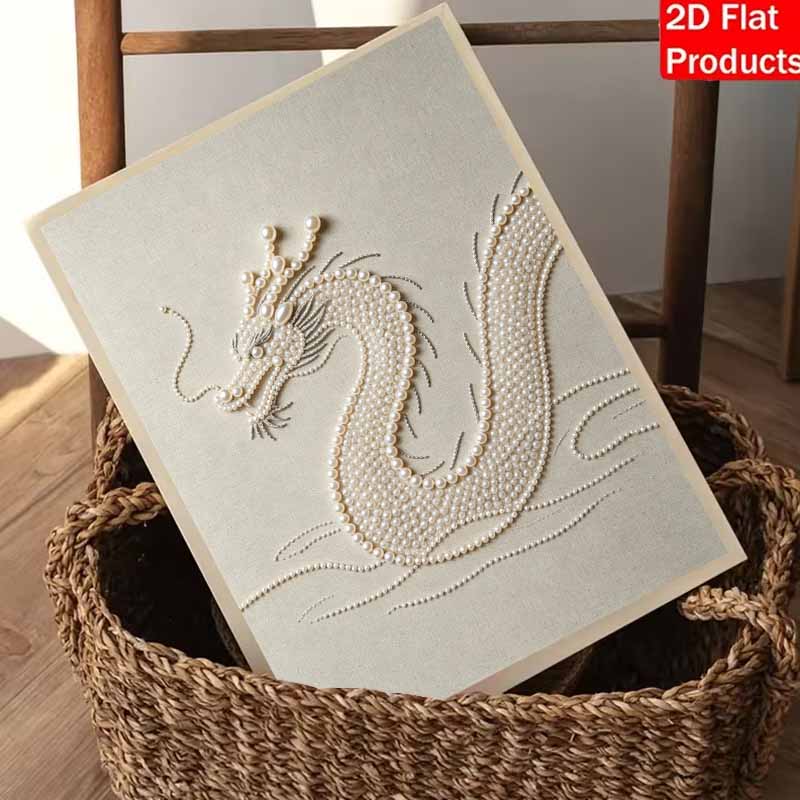 DIY Pearl Diamond Art Painting Kits for Adults and Beginners, Majestic Dragon Sparkling Painting Craft Home Wall Decor Handmade Gift