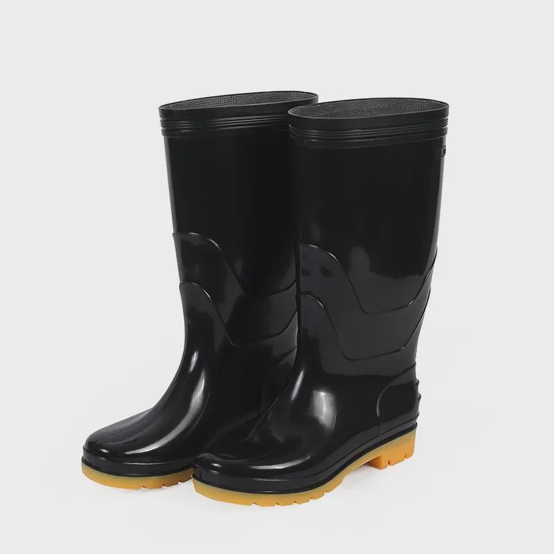 Free Shipping: Men's High-Top Rain Boots, Warm Mesh, Non-Slip, Wear-Resistant, Construction-Grade, Long Tube Rubber Water Shoes.