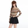 UNIFREE Vintage Animal Jacquard Knit Cardigan