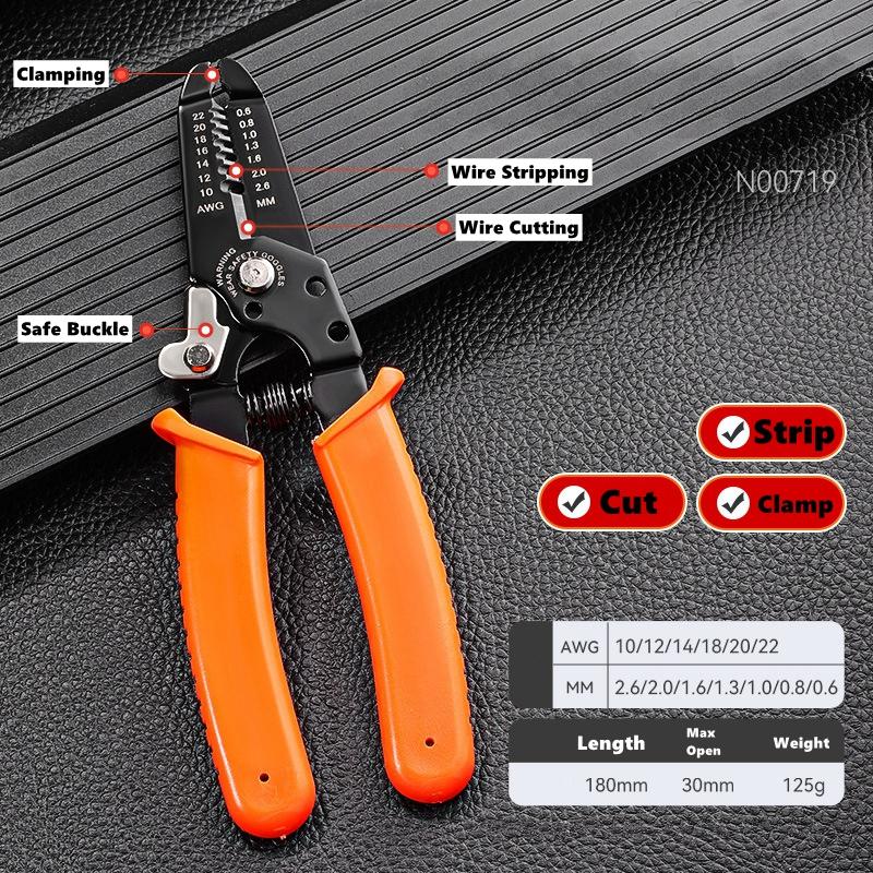 Multi-Functional Electrician Wire Cutter/Stripper/Crimper Wire Stripping Cutting Crimping Plier For Peeling & Network Cabling