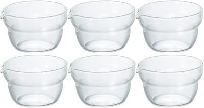 HARIO Glass Set of Clear Heat-resistant Bowl, 100ml, KB-10-BK, 6,