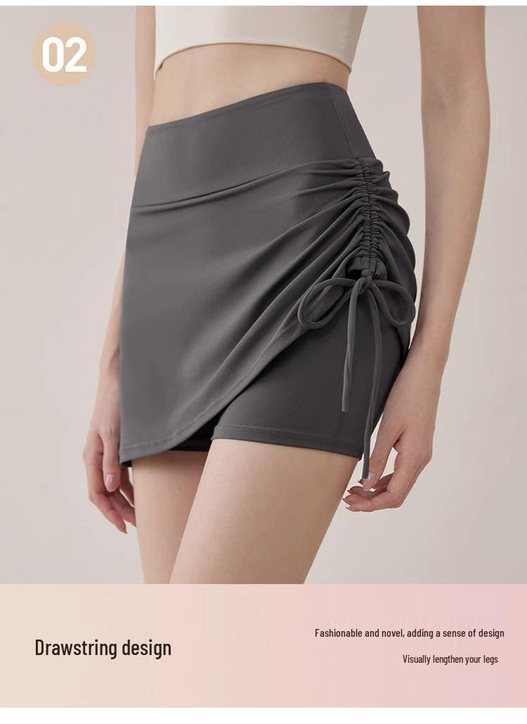 2025 Women's High Waist Tummy Control Butt Lifting Sports Shorts - Plus Size Summer Yoga Fitness Skirt