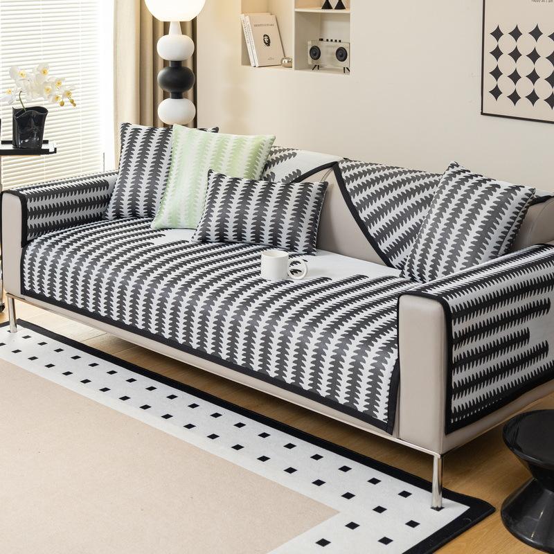 Summer Ice Silk Sofa Cushion Cool But Not Ice Sofa Seat Cushion Non-Slip Light Luxury High Sense  New Sofa Cover
