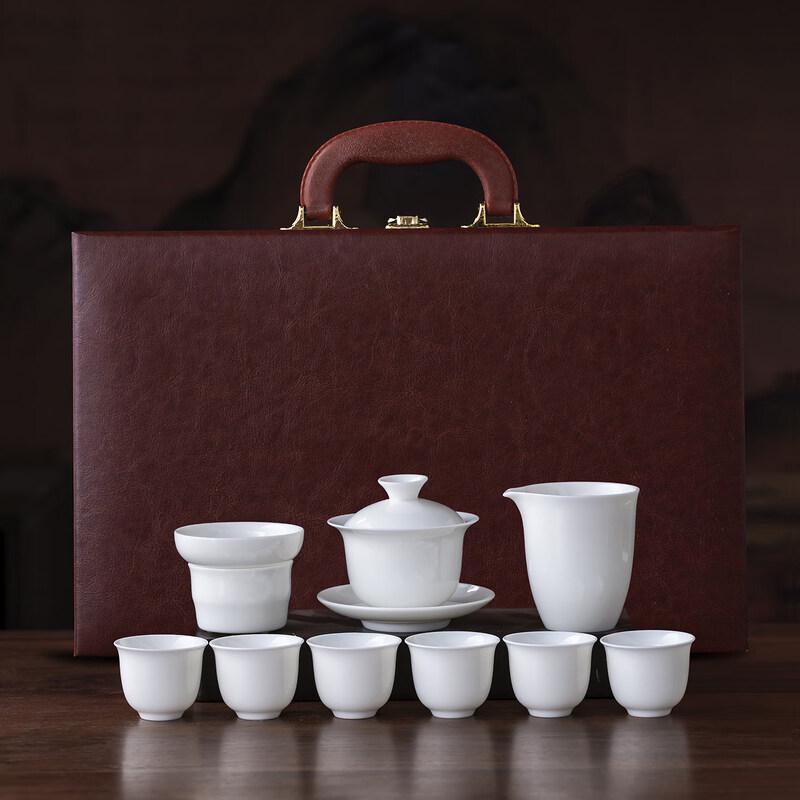 Ru Han Ceramic Tea Set Gift Box (Hovering Gaiwan & Wind Chime Cups)
