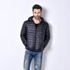 Mens Lightweight Hooded Down Jacket Winter Casual Outerwear Slim Fit 75% White Duck