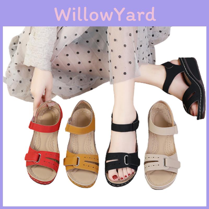 Breathable Open Toe Wedge Sandals For Women With Adjustable Ankle Strap