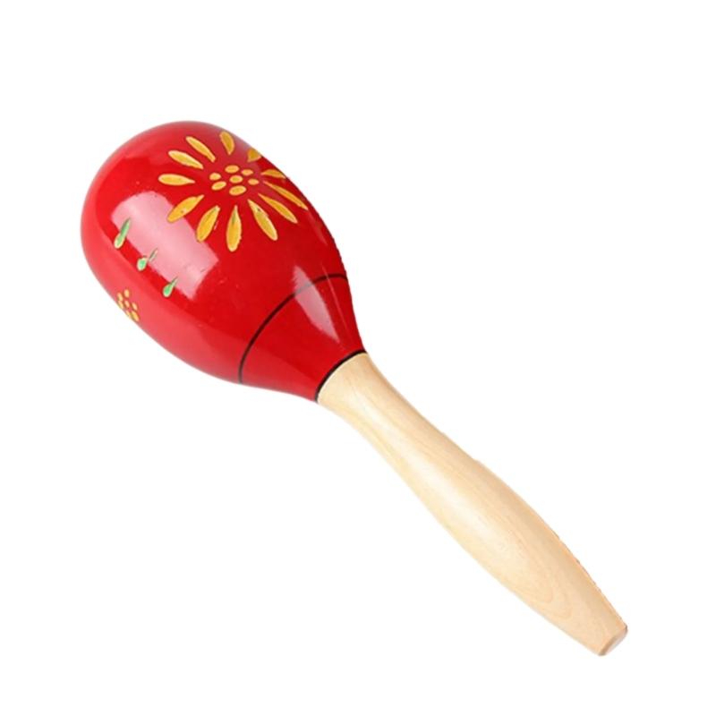 Solid Hardwood Sand Hammer Wood Shaker Maracas Rattle Percussion Musical Instrument Educational Toy Hand Sand Hammer
