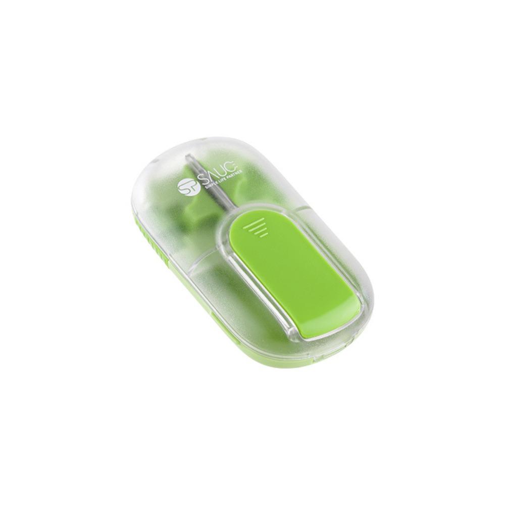 Mit Bürste Tablettenschneider Aufbewahrungsbox Staubdichte Pillendose Tragbarer Medikamententeiler für alle Tabletten