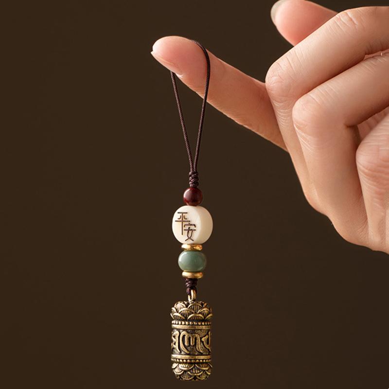 Messing Sechs Worte Mantra Buddhistisches Auto Schlüsselanhänger Anhänger Handgemachte Diy Schlüsselanhänger Geschenke