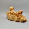 Ornament Financial Luck Seven Lucky Gods Hotei God Carved Wooden Ornament Cloth Bag with Lotus Leaf Maitreya Bodhisattva Good Luck Financial Luck