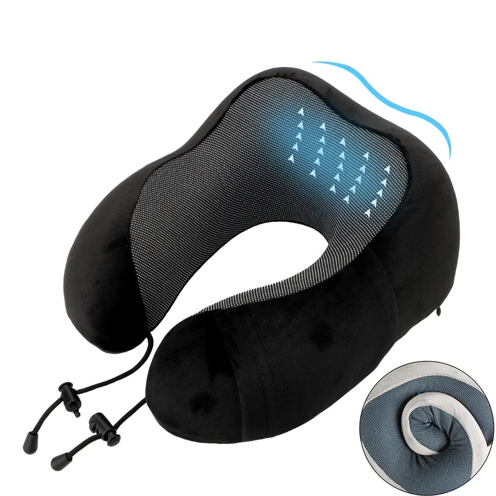 Soft Memory Foam U-Shaped Neck Pillow Travel Support Cushion Cervical Rest Pad for Automobile Interior