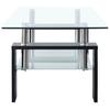 Vidaxl Mesa de Centro, Negro-Transparente, 95X55X40 Cm, Vidrio
