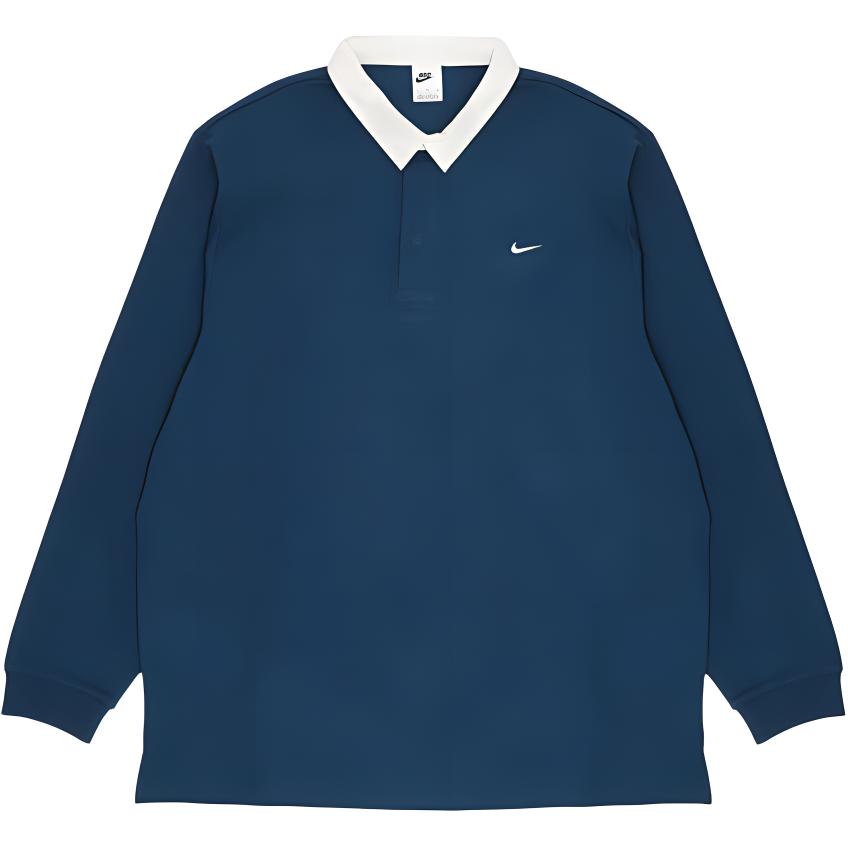 

Мужская толстовка-поло с длинным рукавом в стиле пэчворк Nike, синие топы DQ5221-460