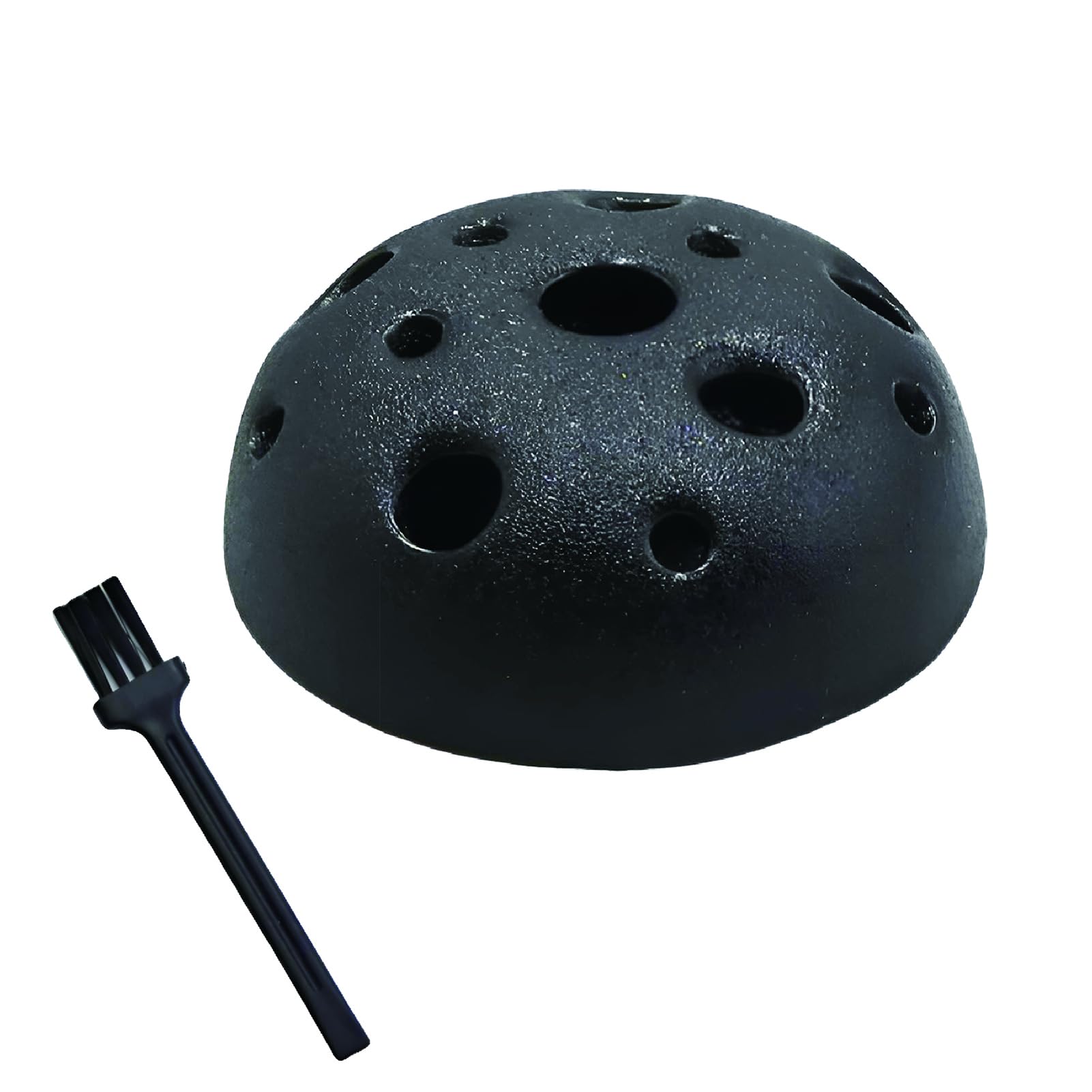 

ZERONOWA Безыгольный круглый керамический кензан для цветов и икебаны, отверстия, для аранжировок, (черный) чёрный