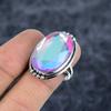 Mystic Pink Topaz Gemstone Handmade 925 Sterling Silver Jewelry Ring Size 9 M-2782