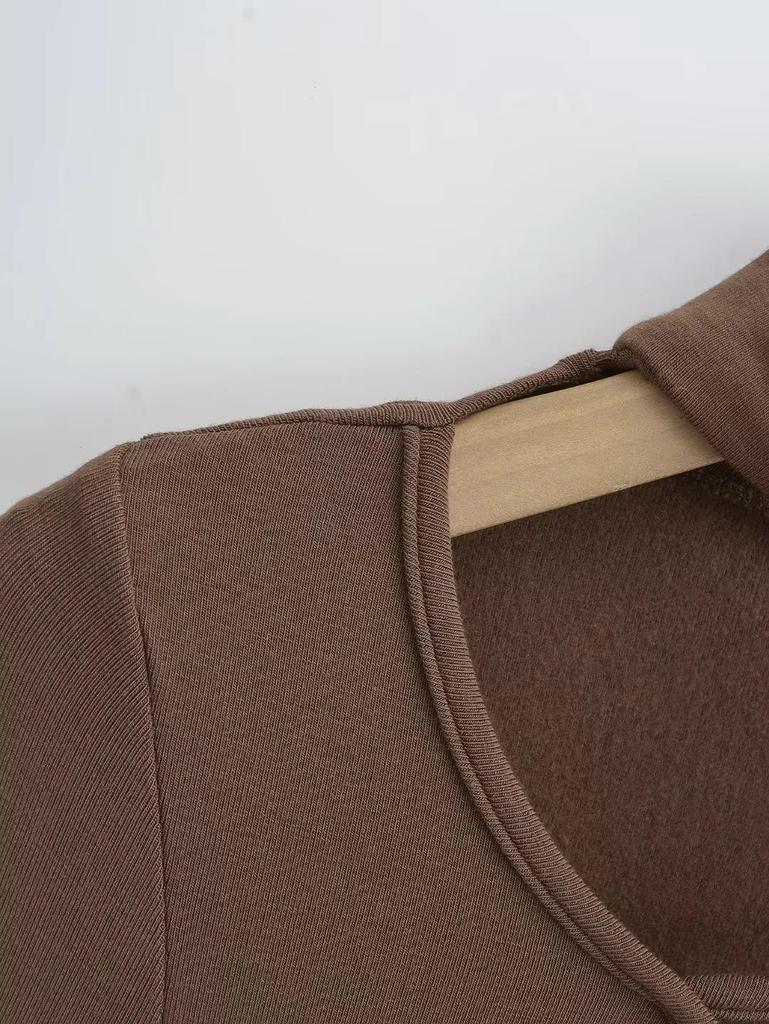 Women's Retro Halter Neck Long Sleeve Fleece Lined Top