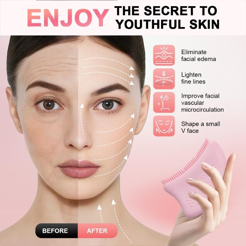 Contour Face Brush Silicone Facial Anti-Puffiness Supplies Dry Brushing Face Brush For Women Men Girls Ladies Beauty Lovers