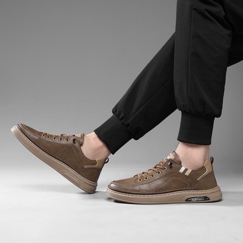 Fashion Genuine Leather Mens Sneakers 2025 New Arrival Men Casual Shoes High Quality Men's Outdoor Walking Shoes Male Comfortable Flats