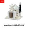 Non-Toxic Moc Bricks Window Fence Arch White Winter Snow Horse Figure City Architectural Church Accessories Children Christmas Toys