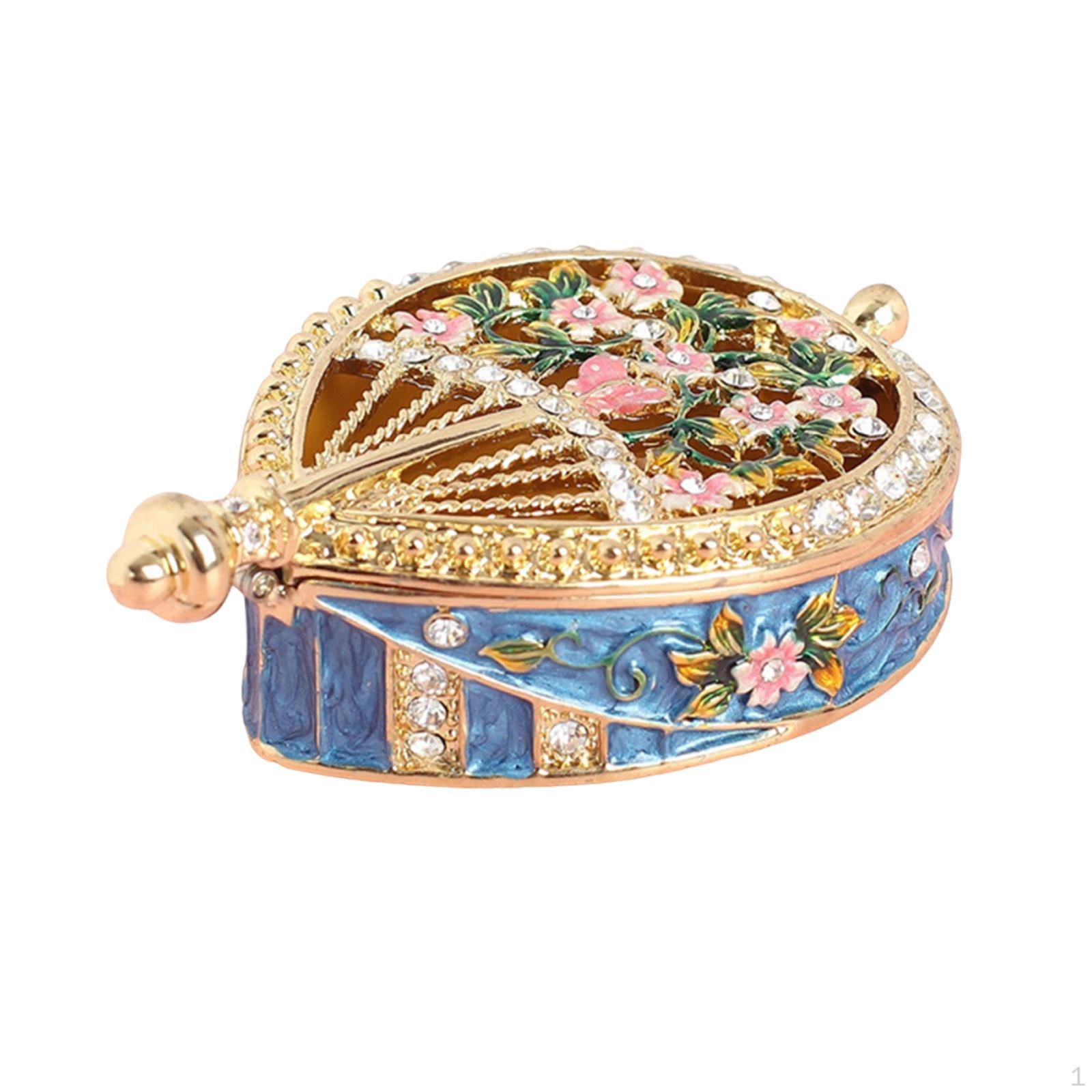

Emaille Jewelry Box Dressing Table Case Ring Organizer for Chest of синий