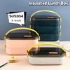 3 Layers Stainless Steel Portable Insulated Lunch Box Sealed Design Food Snacks Box Worker