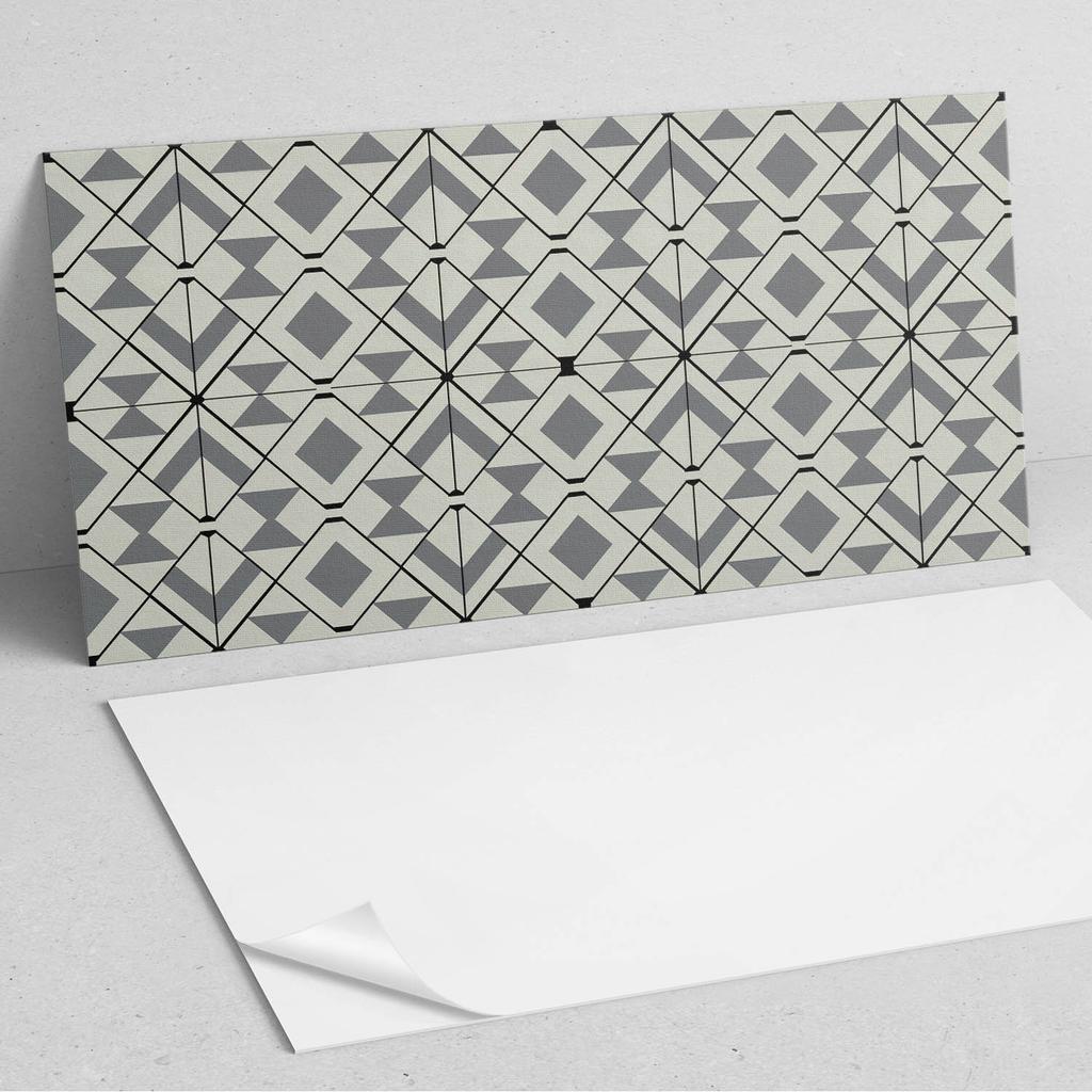 Dekoracja Winylowa Z Nadrukiem Do Montażu Bez Narzędzi 120X60 Cm Geometryczny Wzór W Romby
