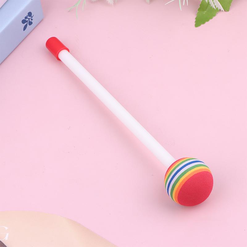 2 Stück Trommelstöcke Runder Filzschlägel Trommelstöcke Eva Orff Handperkussion Schlag Regenbogenfarbe Musikinstrumentenzubehör