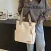 Large Capacity Lightweight Canvas Bag New Waterproof Solid Color Tote Bags Canvas Handbag Shoulder Bag for Work School Travel
