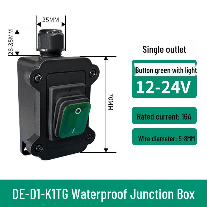 High Current Waterproof Inline Rocker Switch for Outdoor Wiring