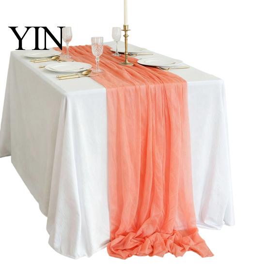 Soft Table Runner Sheer Flowing Runner, Chiffon Wedding Elegant Solid Color Spill Resistant for Dining Home Bridal Shower Party Decor Sophisticated