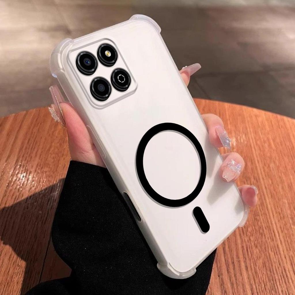 Case for HONOR X7d 5G,X7d 4G,X7c 5G,X7c,X6c,400 Smart 5G,200 Smart Cute Airbag Corner Pastel Matte Magnetic Casing Semi Shockproof Phone Cover