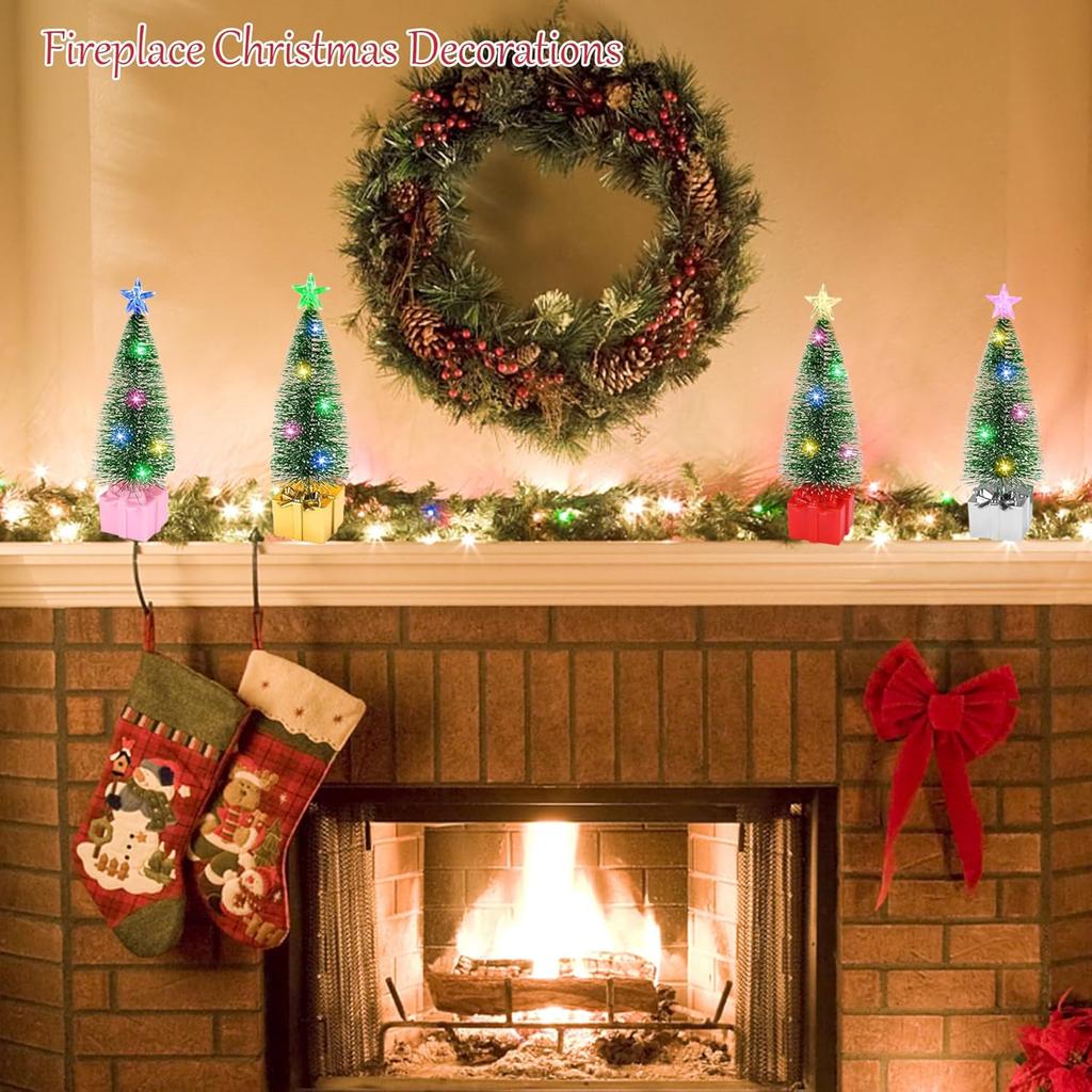 LED Rainbow Christmas Tree Light Up Holiday Gift Window Decor Kindergarten Atmosphere Decoration Lighting