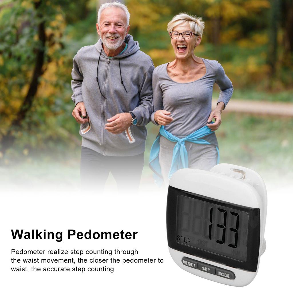 Elderly Step Counter LCD Display Clear Screen Accurate Walking Pedometer with Clip