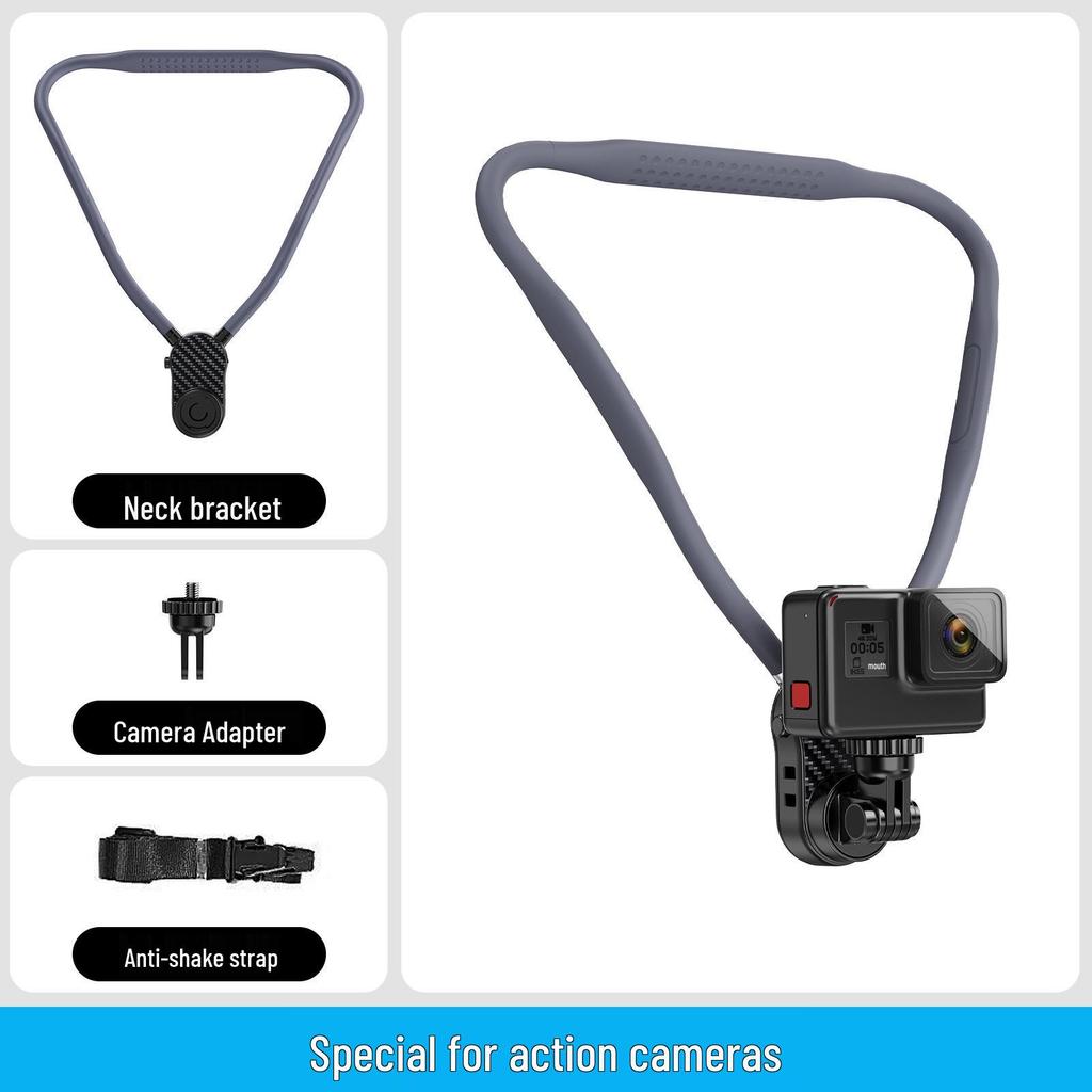 Magnetic Neck-Mounted Phone & Camera Chest Holder for Cycling & Vlogging - Compatible with DJI & GoPro.