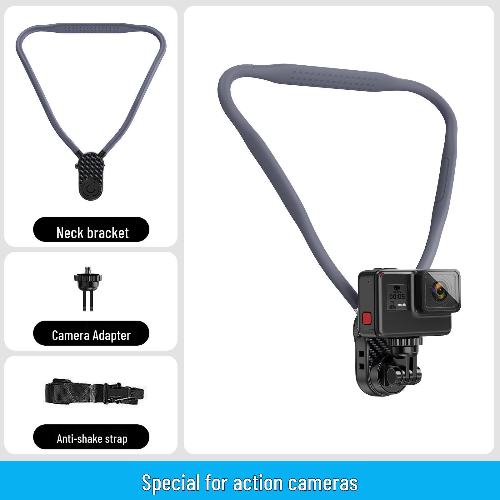 

First-Person Magnetic Neck Mount for Phone & Action Camera - Shockproof for Running, Cycling, Fishing