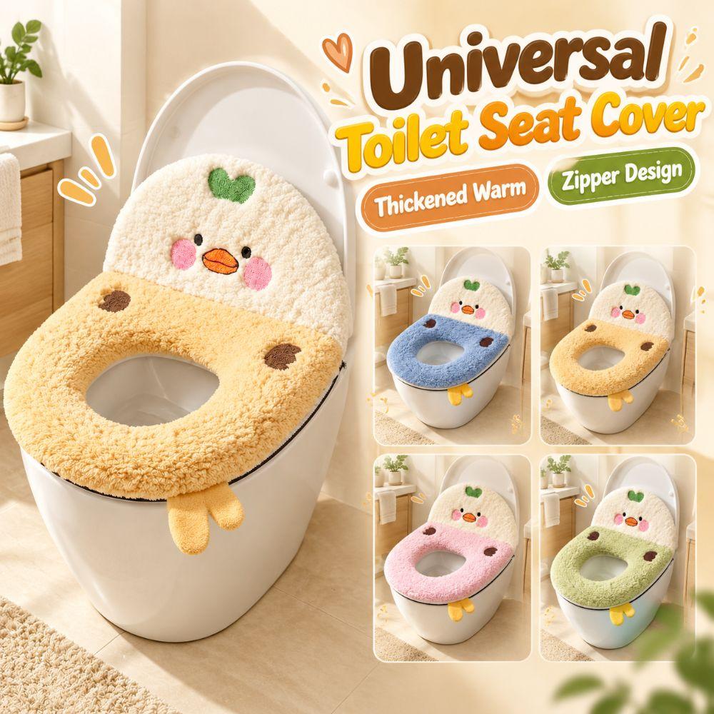 Thickened Toilet Seat Cover Universal Bathroom Toilet Pad Cozy Warm Toilet Cushion Home Bathroom