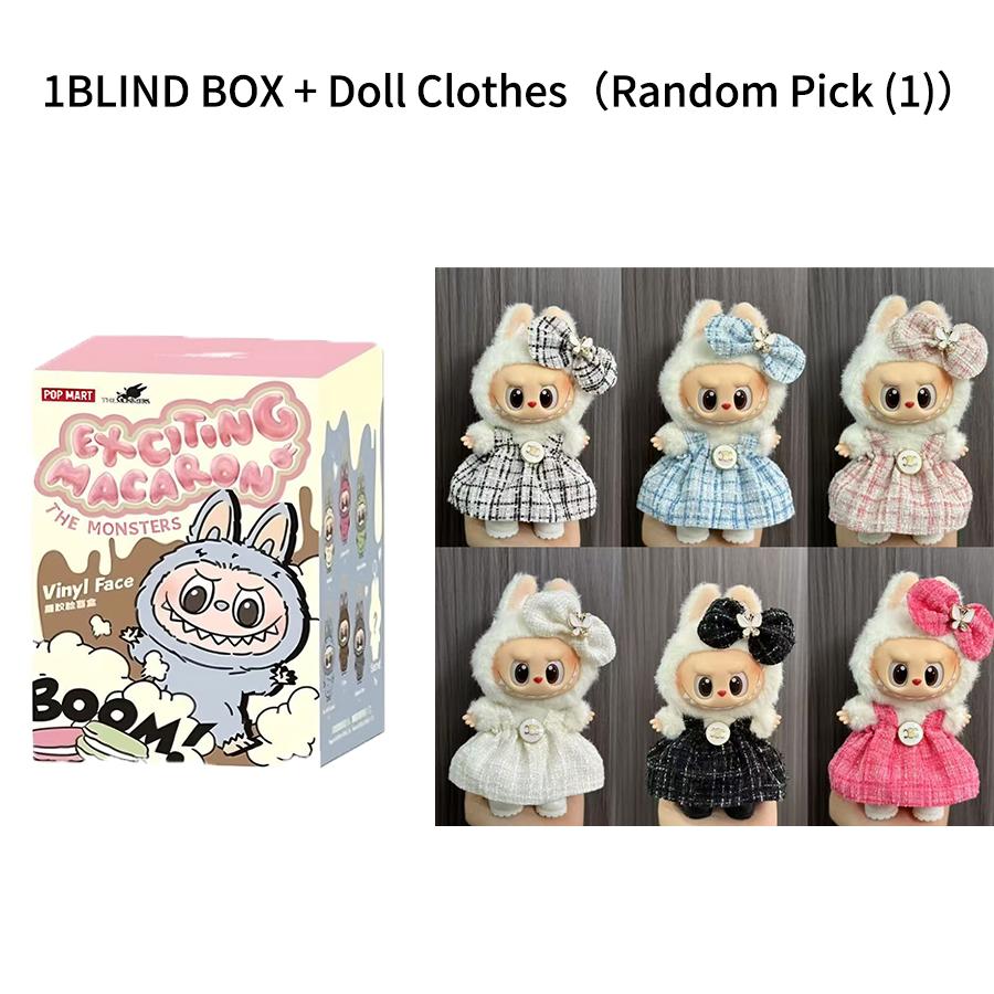 

POP MART Лабубу монстр брелок серия exciting macaron с секретным подарком внутри 10Blind Box+ doll clothes разноцветный