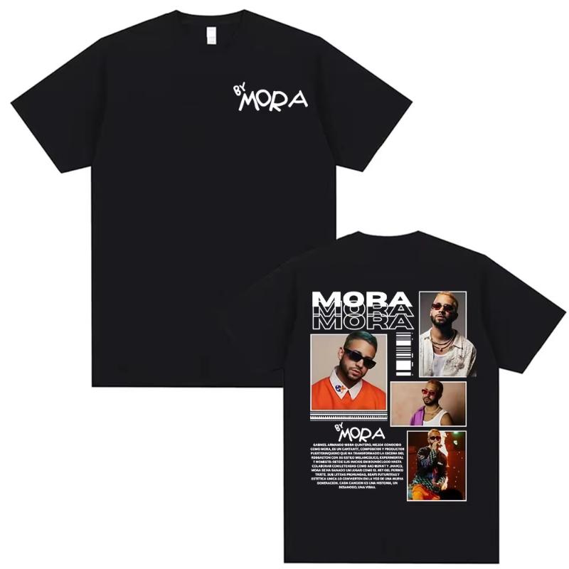 Rapper Mora Lo Mismo Dela Otra Vez Tour Merch T-shirts Men Fashion Hip Hop Vintage T Shirt Unisex Short Sleeve T-shirt Tops