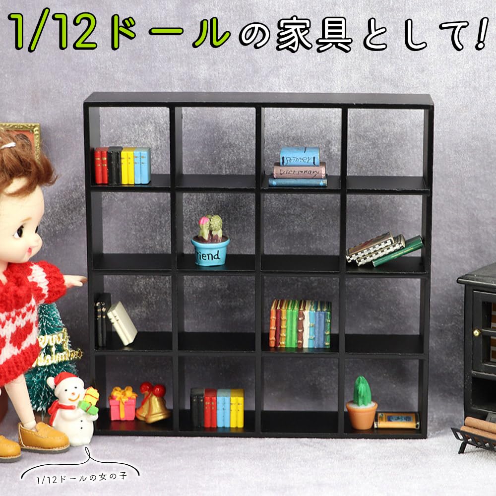 Moin moin mobilier raft miniatură 16 1:6 112 1:raft deschis cu 12 scări 16 pătrate casă de păpuși cafenea singur retro antic lemn de ivoriu lemn figurină păpușă păpușă