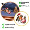 Cute Bird Holiday Patterns Christmas Window Cling, Static Sticker with Santa Hat And Bauble, Wall Stickers Waterproof UV-Resistant Glass Decal