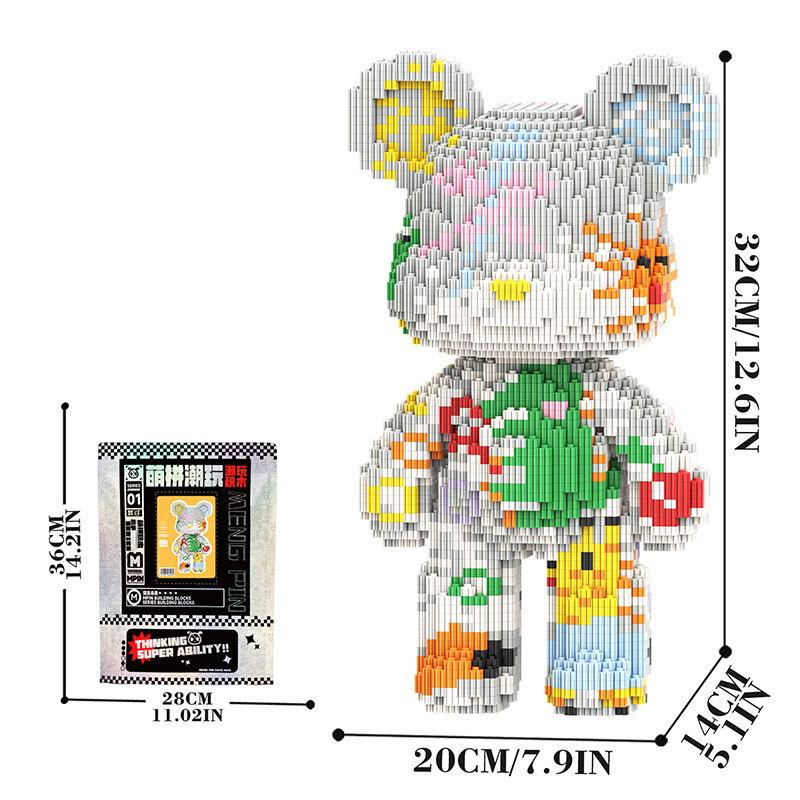 2026 New Creative 3D Bear Building Block Cute Micro Diamond Developmental Assembly Block Educational Brick Toys For Kids