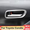 Ze stali nierdzewnej wewnętrzna klamka do drzwi samochodowych miska rama obejmuje naklejki wykończeniowe dla Toyota Corolla 2022 E210 12. akcesoria