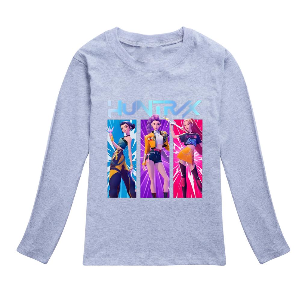 K Pop Demon Hunters Long Sleeve T-shirts Rumi Mira Zoey Autumn Children Clothing Cute Print Tops Gift Children's Boy and Girl Kids Unisex T-shirts