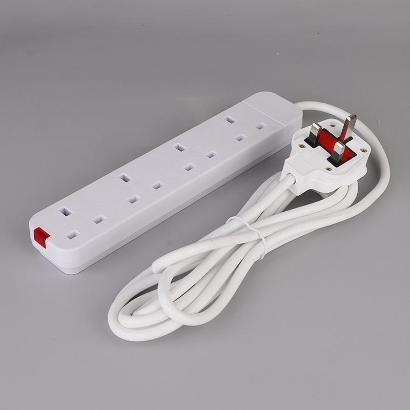 13a British Power Strip With 3 Meter Extension Cord And Multiple Outlets For Enhanced Convenience