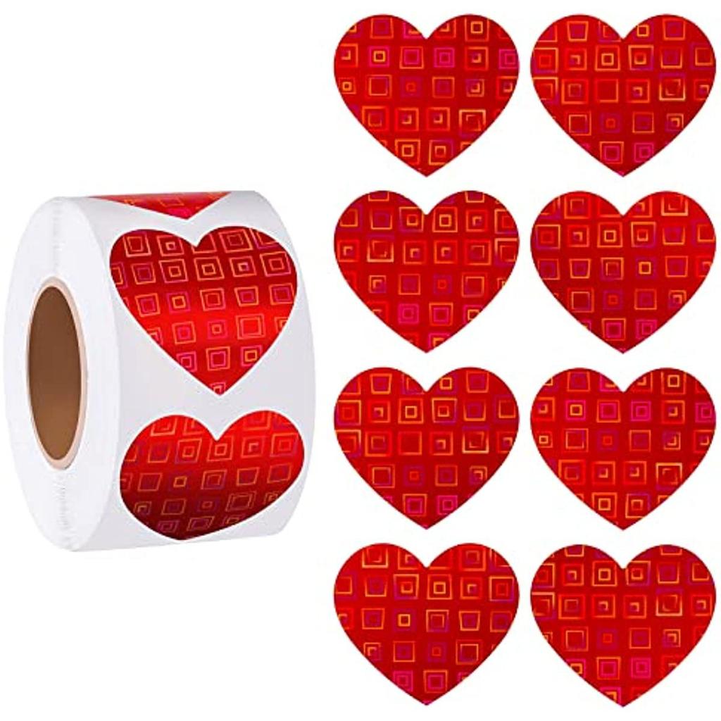 Heart Stickers - Ideal for Valentine's Day Love-Themed Envelopes Cards & Gift Displays Self-Adhesive Thermal Labels for Small Businesses