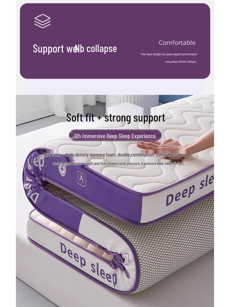 Latex Memory Foam Mattress Soft Pad for Home, Dorm, or Rental Use – Ideal for Single Tatami Beds